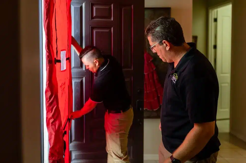 blower door test in an arizona home