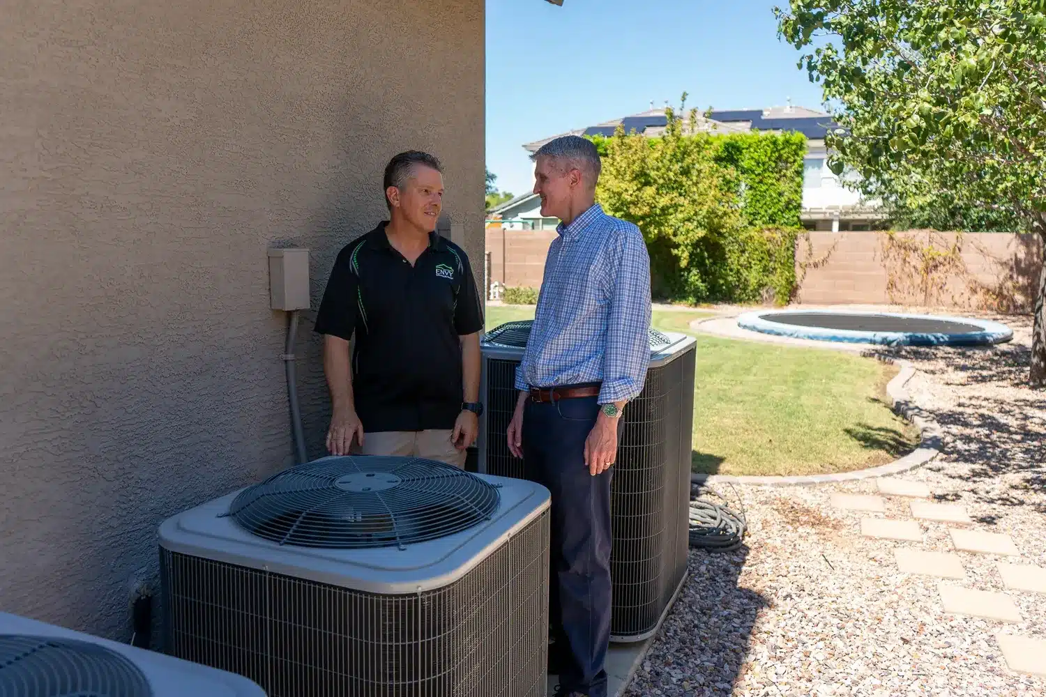 envy homes representative guiding homeowner during energy audit